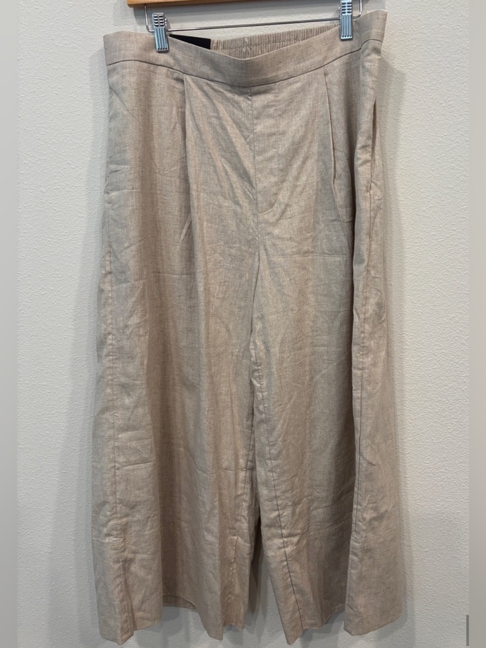 Banana Republic Linen Blend Beige Cropped Pants Women’s L - Picture 2 of 8